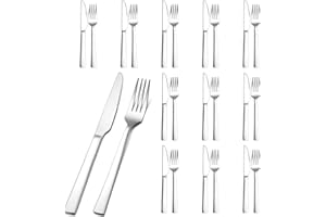 ‎HEROGO Herogo Steak Cutlery, 24-Piece Stainless Steel Steak Cutlery Set for 12 People, Silver Steak Knives and Steak Forks, High-Quality Knife Forks Set for Pizza/Steak, Rustproof and Dishwasher Safe