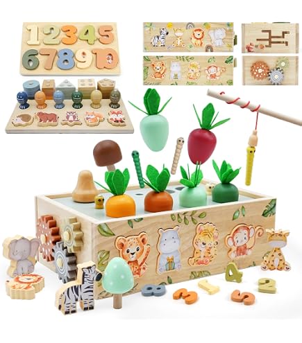 Mamabrum Camion Safari En Bois - Trieur Animaux Puzzle - Jouet Montessori Éducatif Enfant
