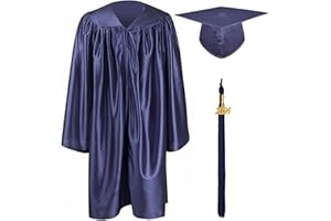 GraduationMall Preschool Children's Graduation Cap and Gown,2024 Shiny Nursery Graduation Outfit for Kids 12 Colors