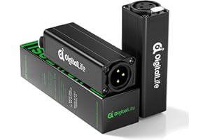 DigitalLife XLR-A600 (2er-Pack) | Einzelkanal XLR Ground-Loop-Noise-Isolator (Brummen-Entferner, Passiv, Metall, M/F) – für Studio- & Live-Audio (Nicht für P24/P48 Phantomspannung-Mikrofone)