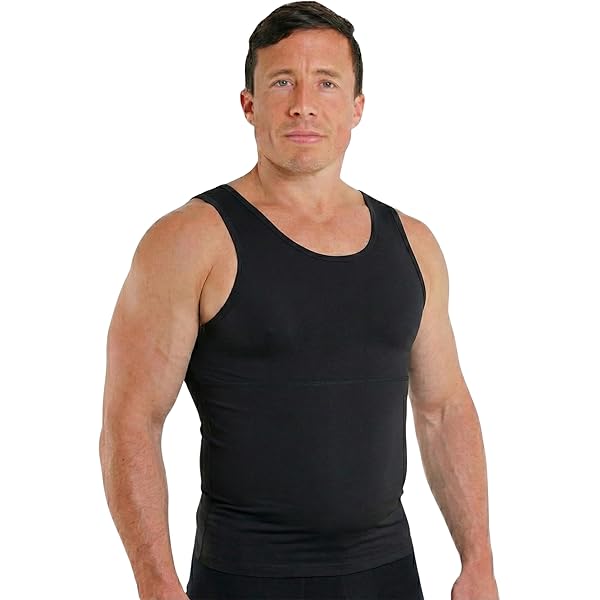 Casey Kevin Shapewear Compressieshirt Heren, Tanktop, Buikweg Onderhemd Heren, Compressieondergoed, Buikweg, Bodyshaper, Mouwloos Compressieshirt, Onderhemd voor Mannen, L