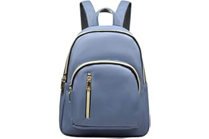 YANAIER Women Fashion Backpack Girls Cute PU Leather Backpack Purse Shoulder Bags Ladies Small Rucksack Teenager Smoky blue