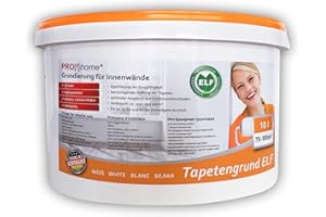 PRO[f]home® - Primer speciale imprimitura per interni per carta da parati e TNT colore bianco 10 LT per max. 100 m2 Profhome