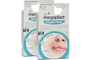 JUANIO Lot de 2 Paquet de 15 Patchs Herpes, Patchs lèvres fièvre, Traitement des Boutons de fièvre