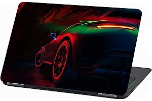 FINEST FOLIA Film universel pour ordinateur portable Design Cover: Véhicules Housse de protection autocollant en vinyle Skin Sticker adhésif (13-14″, LP23 Red car)