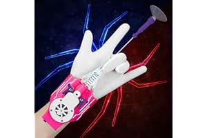 AJJKKA Spider Web Shooters Real,Spider Silk Launcher Wrist Toy for Kids, Web Slinger That Actually Shoots, Cool Gadgets String Gloves Shooters Toy Cool Toy Things for Superhero Fans (Pink)