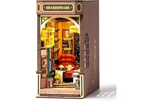 ROBOTIME Zestaw dla dorosłych z oświetleniem LED, księgarnia, 3D, drewniane puzzle, zestaw do domu dla lalek, dekoracja regału, prezent na Boże Narodzenie, prezent urodzinowy