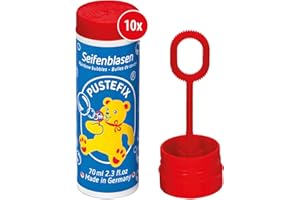 PUSTEFIX Seifenblasen Set I 10x Klassik 70ml I Bunte Bubbles Made in Germany I Seifenblasen für Hochzeit, Kindergeburtstag, Standesamt, Polterabend I 10 x 70 ml Vorteilspack für Kinder & Erwachsene