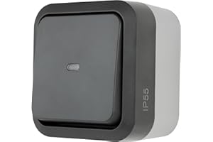 REV - AquaStorm, Kontrollschalter, Feuchtraum IP55, einpolig, Aufputz, 230V, 10A, anthrazit