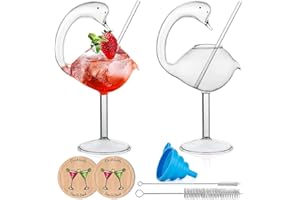SUPROBARWARE Juego de regalo - Vaso de cóctel de cisne de 6 onzas creativas copas de vino únicas juego de 2 copas de vidrio Margarita Martini adecuadas para cóctel, vino, martini, tequila
