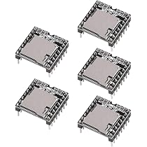 DFPlayer Mini MP3 Player Module TF Card U Disk Mini MP3 DF Player Audio Voice Module IO/Serial Port/AD MP3-TF-16P for Arduino - 502