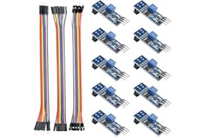 WMYCONGCONG 10 PZ TCRT5000 Infrarossi Modulo Sensore Riflettente IR Barriera Linea Track Interruttore Fotoelettrico con Fili Jumper per Arduino Smart Car Robot