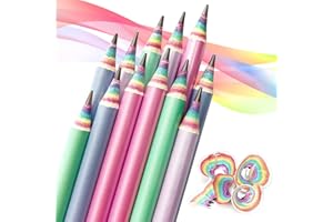 HANFFERO Arcobaleno matita Matite pre-temperate Carta riciclabile Pretagliato per scuole e uffici - durezza HB - Confezione da 12 pezzi
