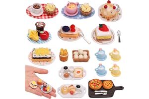 Miniature Food and Drink, Miniature Decorative Resin Dollhouse Accessories, Miniature Food Set, Miniature Kitchen Accessories, Dollhouse Kitchen Play Resin Mini Food (50 Pieces)