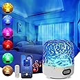 Exsivemy Northern Lights Projector with Bluetooth Speaker, Rechargeable Ocean Lamp,16 Colors Luminorthe Cube, 30 Lighting Modes Sensory Wave Ocean Light, Aurora Projector Light for Bedroom/Kids