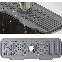 Silikon Spritzschutz Matte Für Wasserhahn - Abtropfmatte Für Küche & Bad In Grau