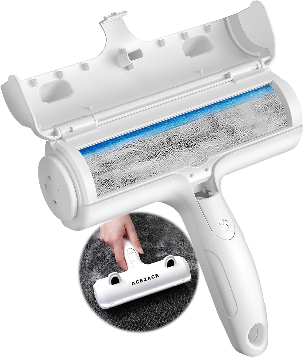 ACE2ACE Brosse Anti Poils Animaux Chat Chien, Brosse Ramasse Enlève Poils | Réutilisable Rouleau à Poils d'animaux pour Vêtements,Canapé,Lit,Tapis