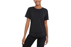 Migcaput Maglietta Sportiva Donna Camicia da Yoga Maglia Maniche Top Felpa Donna Tennis Donna Fitness T Shirt Abbigliamento Palestra Donna