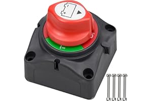 GLORHA 48V-60V DC Battery Power Cut off Switch, Car Battery Power Switch with Screws Battery Isolator Switch Kit for Car RVs Yacht Truck