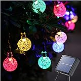 PhilzOps 100 LED Luci Stringa Solare 22M Giardino Luci Solari Colorato Crystal Globe Catena Luminosa da Esterni con 8 Modalit