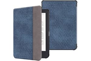 FINTIE Étui pour Kobo Clara HD 6 Pouces 2018 (Numéro de Modèle: N249) - Housse Fine et Légère Coque Fermeture Magnétique Fonction Réveil/Sommeil Automatique, Denim Bleu
