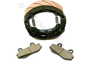 GY6-ERSATZTEILE_DE RACING BREMSBELÄGE SET mit Ø125mm BREMSBACKEN hinten z.B.für AGM BAOTIAN SPEEDY ECOBIKE ERING ADLY KYMCO JINLUN FLEX TECH QINGQI JACK FOX BENZHOU XINLING JIANGMEN HYOSUNG YIYING ZNEN CHINA ROLLER 4TAKT 125-250ccm