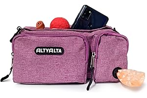 ALTYALTA EZ Dog Walking Bumbags, Dog Training Treat Pouch, Easily for Walking with Dogs with Six Pockets and Waste Bag Dispenser (1.6L)