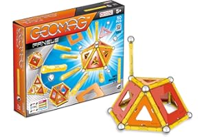GEOMAG - PANELS - 50 Pièces - Constructions Magnétiques 3D Pour Enfants Dès 5 Ans - Jeux Éducatifs Montessori - STEM - Jeu avec 16 Tiges , 14 Billes et 20 Tiles - Fabrication Suisse