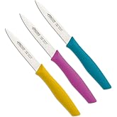 Arcos Nova Series &ndash; Paring Knife, NITRUM Stainless Steel, Ecological Container, 3 Colours Fuchsia, Turquoise and Yellow