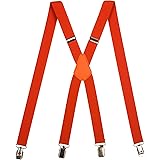 Olata Bretelle Sottili a Forma di X, Unisex, Regolabili, Elastiche, con Clip in Metallo, 2,5 cm