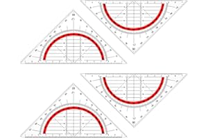 ‎JIANTA JIANTA Geometrie Dreieck, 4 Stück Geodreieck aus Kunststof Flexibles Geodreieck Geodreieck zum Kreise Zeichnen, Geeignet für Studenten Büro Designer Malerei