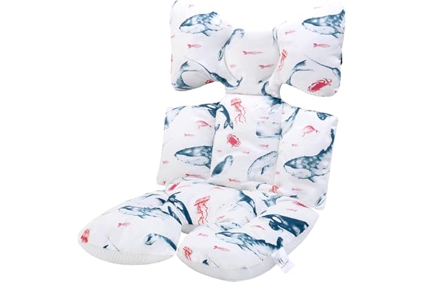 Coussin de Siège Réversible pour Poussette Matelas Universel Soutien Bébé Coussin Réducteur de Landau en Coton pour Enfant Fille Garçon