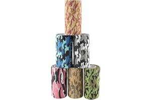 Larcele 6 Bände Selbstklebende Bandage Multifunktions Klebeband Zufällige Tarnung ZZTXBD-03 (Tarnung,10cm*4.5m)