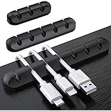 SOULWIT® Organizer a Clip per Cavo, Gestione del Cavo, Fermacavi Multifunzione Adesivo, Organizzatore Supporto per Cavi per T