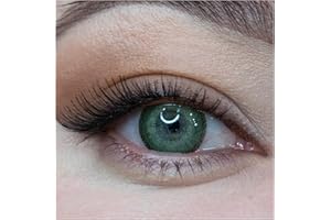 MYSA LENS MYSALENS® Lentilles De Contact De Couleur Edge Green Hidrocore Couleur Naturelle Avizor Solution Multifonctions 10ML Kit De Rangement Boitier Pince et applicateur Offert 12 Mois sans correction