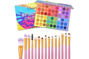 ‎BEAUTY GLAZED Lidschatten Make-up Kit, 54 Farben Lidschatten Palette & 15 Stück Make-up Pinsel Set, 6 in 1 Glitter Shimmer Matte Eyes Kosmetik Make-up Palette mit Make-up Pinsel Set