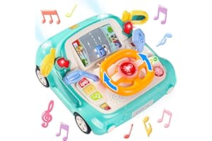 Fajiabao Lenkrad Kinder Spielzeug ab 1 Jahr Junge - Baby Spielzeug Autofahrt Kinderspielzeug ab 1 Jahr 1 Jahr Junge Mädchen Auto Babyspielzeug 1 Jahr Baby Musikspielzeug für Reisen