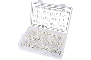 Kinsinder 600 Pezzi Fermacavi Rotondi per Fissaggio Cavi Clip per Cavi Elettrici Fermacavo da Muro Fermacavi Rotondi Non Si Piegano 4mm 5mm 6mm 7mm 8mm 10mm 12mm 14mm