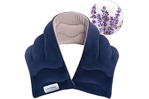 Comfheat Mikrowelle Heizkissen für Nacken für Hals Schmerzlinderung, Feuchtigkeit heiße Komprimieren Mikrowelle Hals Wärmer Wrap für Hals Schmerzen Muskeln Entlastung, Lavendel Aroma, 60 x 13 CM, Blau