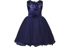JerrisApparel Petite Fille Paillette Fête Fleur Robe de Cérémonie Bal Banquet Tulle