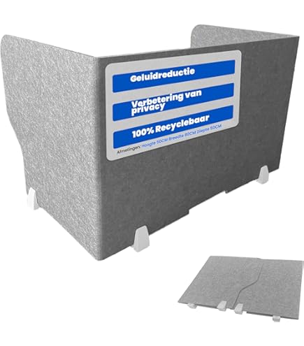 Desk Divider Privacy Acoustic Panel - Sneeze Guard Foldable U-Shaped - View #13