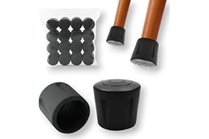 Ajile - 16 pcs - Protection Pied de Chaise et Table – Patins épais Antidérapants et Résistants - Embout à insérer - Protège Sols et Meubles - Tampon en Caoutchouc Noir Ø16 mm - Fabriqué en Europe