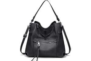 Realer Hobo Bags for Women Large Handbags Leather Shoulder Bag Ladies Synthetic Crossbody Bags Tote Black