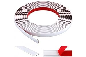 ddckj 6 m vit kakelkant trim flexibel PVC självhäftande skala av och klistra på pärlor för spegel fönsterramar skåp tak (B :