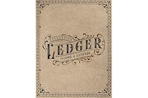 Income and Expense Ledger Book: Income and Expense Ledger for Small Business Accounting, Simple Personal Finance Record and Bookkeeping Log Book, Old Fashioned Ledger Tracker with Brown Matte Cover