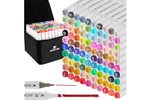 mancola 100 Colori Marker Pennarelli, Marker Pen Pennarello Doppia Punta Pennarelli, Pennarelli per Adulti, Calligrafia, Disegni e Illustrazioni