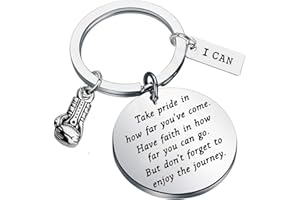 ENSIANTH Boxing Keychain Gift Boxing Gloves Keychain Boxer Fan Gift Inspiration Gifts for Boxers Boxing Coach Take Pride in How Far You Have Come