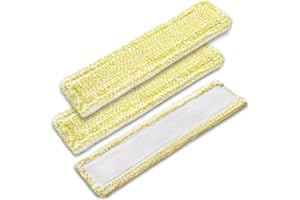 Flexble 3 Stück Ersatzmikrofaser-Wischmopppad für Kärcher fenstersauger zubehör WV 2 Premium (Plus), WV 5 Premium (Plus),WV 6 Plus, Gelb Indoor