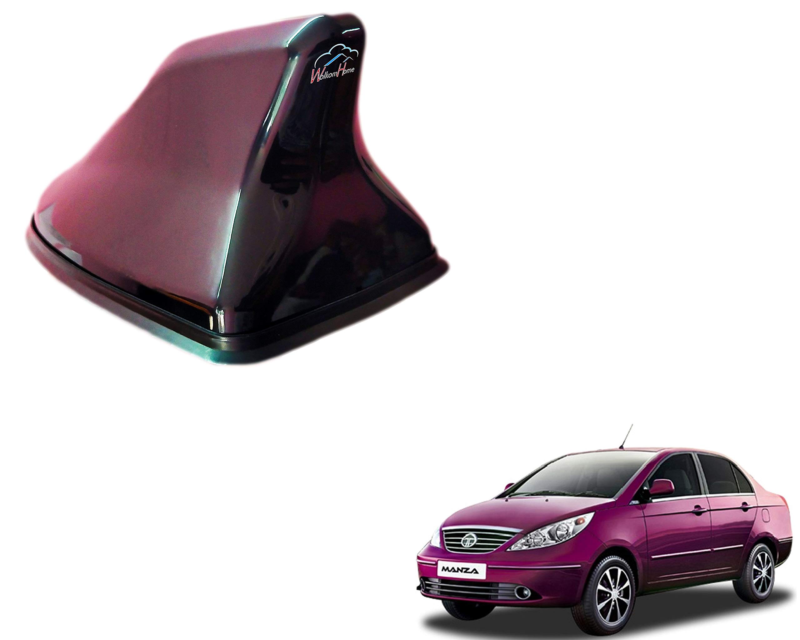 WolkomHome High performance Shark Fin Antenna Black color Car FM Radio Signal Aerials for Tata Manza