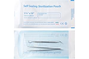 Annhua 5.3 x 11" Self-Sterilization Pouches 100 PCS Self Seal Sterilizer Bags, Used for Dentist Tools, Beauty Toolkits and Nail Tools